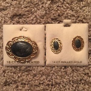 Never been worn earrings and brooch from Ireland